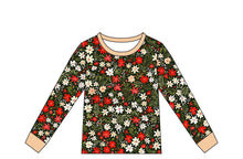Load image into Gallery viewer, Winter Floral - Bamboo Christmas Adult Pajamas
