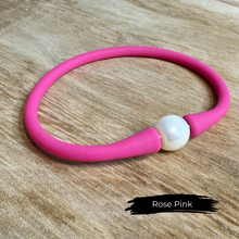 Load image into Gallery viewer, Silicone + Pearl Bracelet - Pretty in Pink Duo