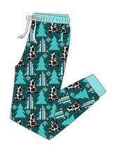 Load image into Gallery viewer, Turquoise Trees - Bamboo Christmas Adult Pajamas