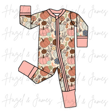 Load image into Gallery viewer, Pink Pumpkin - Bamboo Dual Zip Pajamas