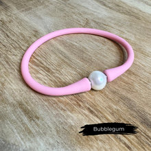 Load image into Gallery viewer, Silicone + Pearl Bracelet - Pretty in Pink Duo
