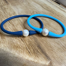 Load image into Gallery viewer, Silicone + Pearl Bracelet - Blue Sky Duo