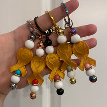 Load image into Gallery viewer, Gold Ribbon Keychains for Breckyn