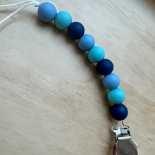 Load image into Gallery viewer, Beautiful Blue Pacifier Clip