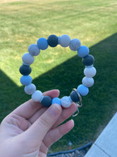 Load image into Gallery viewer, Deluxe Key Ring - Blue Marble