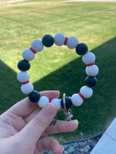 Load image into Gallery viewer, Deluxe Key Ring - Black, White & Red