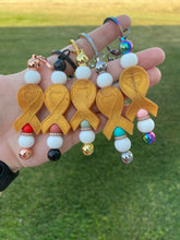 Load image into Gallery viewer, Gold Ribbon Keychains for Breckyn