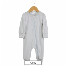Load image into Gallery viewer, Bamboo Dual Zip Romper Pajamas - Grey (In-Stock)