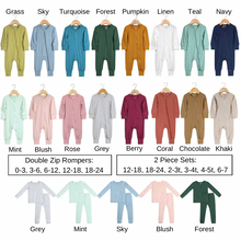 Load image into Gallery viewer, Bamboo Dual Zip Romper Pajamas - Berry (In-Stock)
