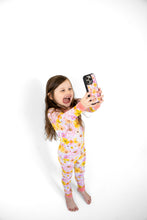 Load image into Gallery viewer, Pink &amp; Yellow Floral Bamboo Pajama Set
