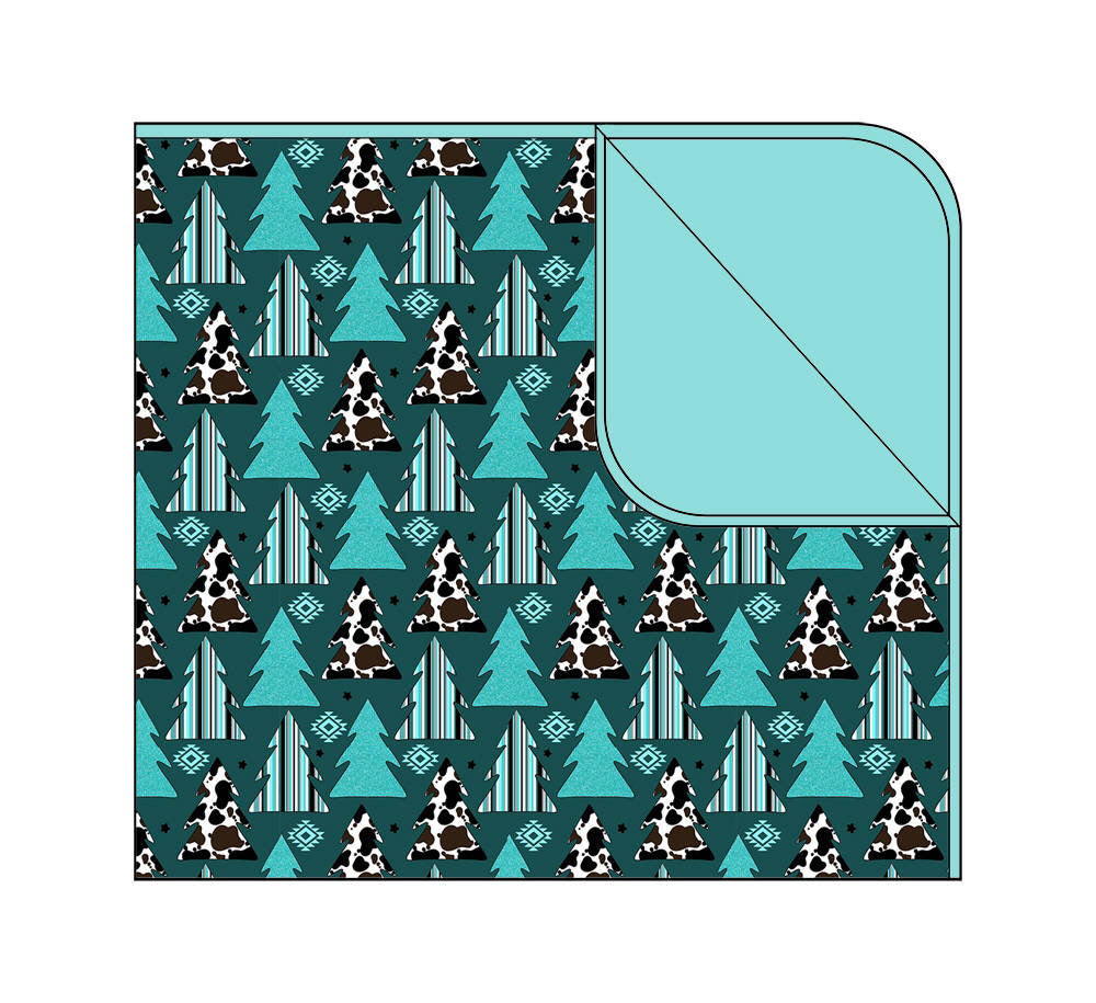 *PREORDER* Turquoise Trees - Bamboo Christmas Blanket