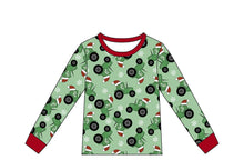 Load image into Gallery viewer, Santa Tractor - Bamboo Christmas Adult Pajamas
