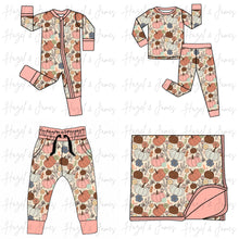 Load image into Gallery viewer, Pink Pumpkin - Bamboo Dual Zip Pajamas
