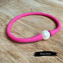 Load image into Gallery viewer, Silicone + Pearl Bracelet - Pretty in Pink Duo
