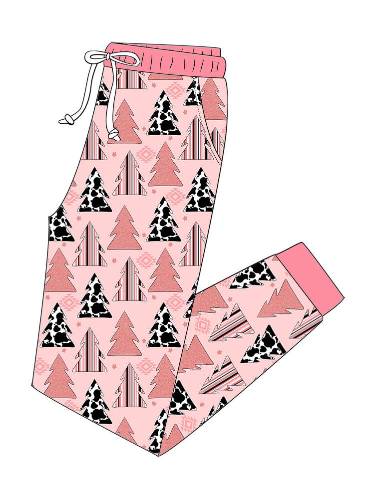 *PREORDER* Pink Trees - Bamboo Christmas Adult Pajamas