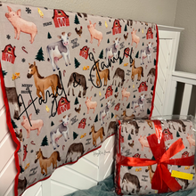 Load image into Gallery viewer, PREORDER - Christmas on the Farm - Quilted Bamboo Blanket
