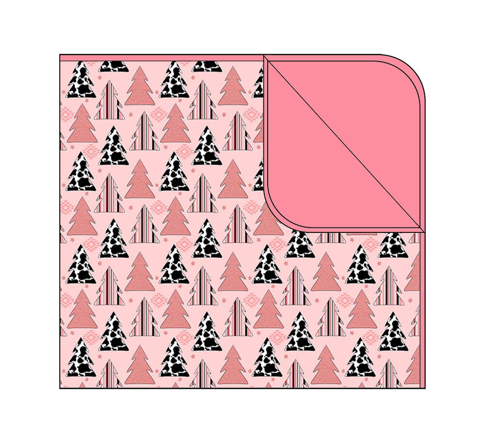 *PREORDER* Pink Trees - Bamboo Christmas Blanket