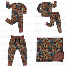 Load image into Gallery viewer, Fall Floral Bamboo Dual Zip Pajamas
