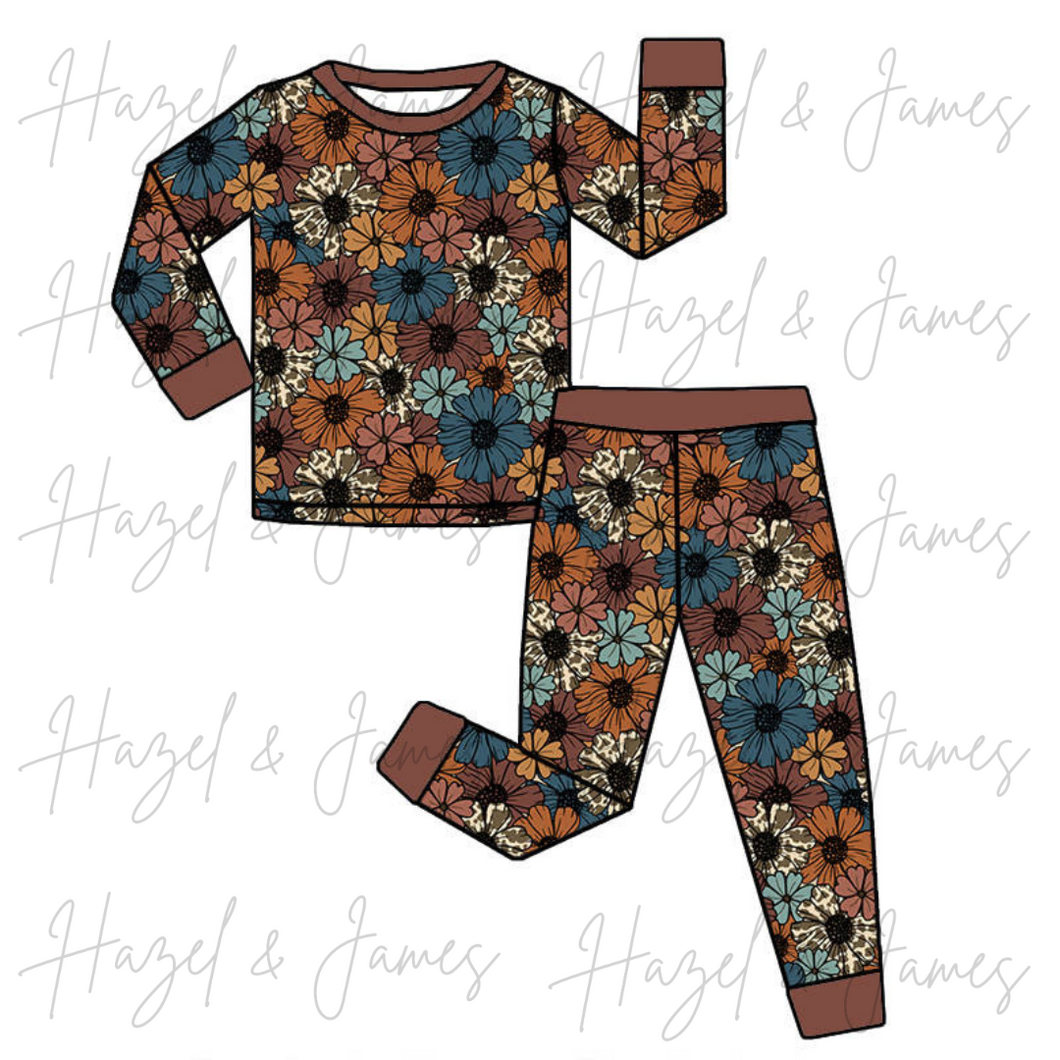 Fall Floral Bamboo 2 Piece Pajama Set