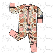 Load image into Gallery viewer, Pink Pumpkin - Bamboo Dual Zip Pajamas
