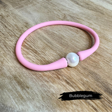 Load image into Gallery viewer, Silicone + Pearl Bracelet - Pretty in Pink Duo
