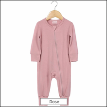 Load image into Gallery viewer, Bamboo Dual Zip Romper Pajamas - Rose Pink (In-Stock)
