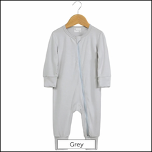 Load image into Gallery viewer, Bamboo Dual Zip Romper Pajamas - Grey (In-Stock)
