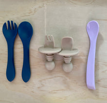 Load image into Gallery viewer, Silicone Baby/ Toddler Spoon and Fork Set
