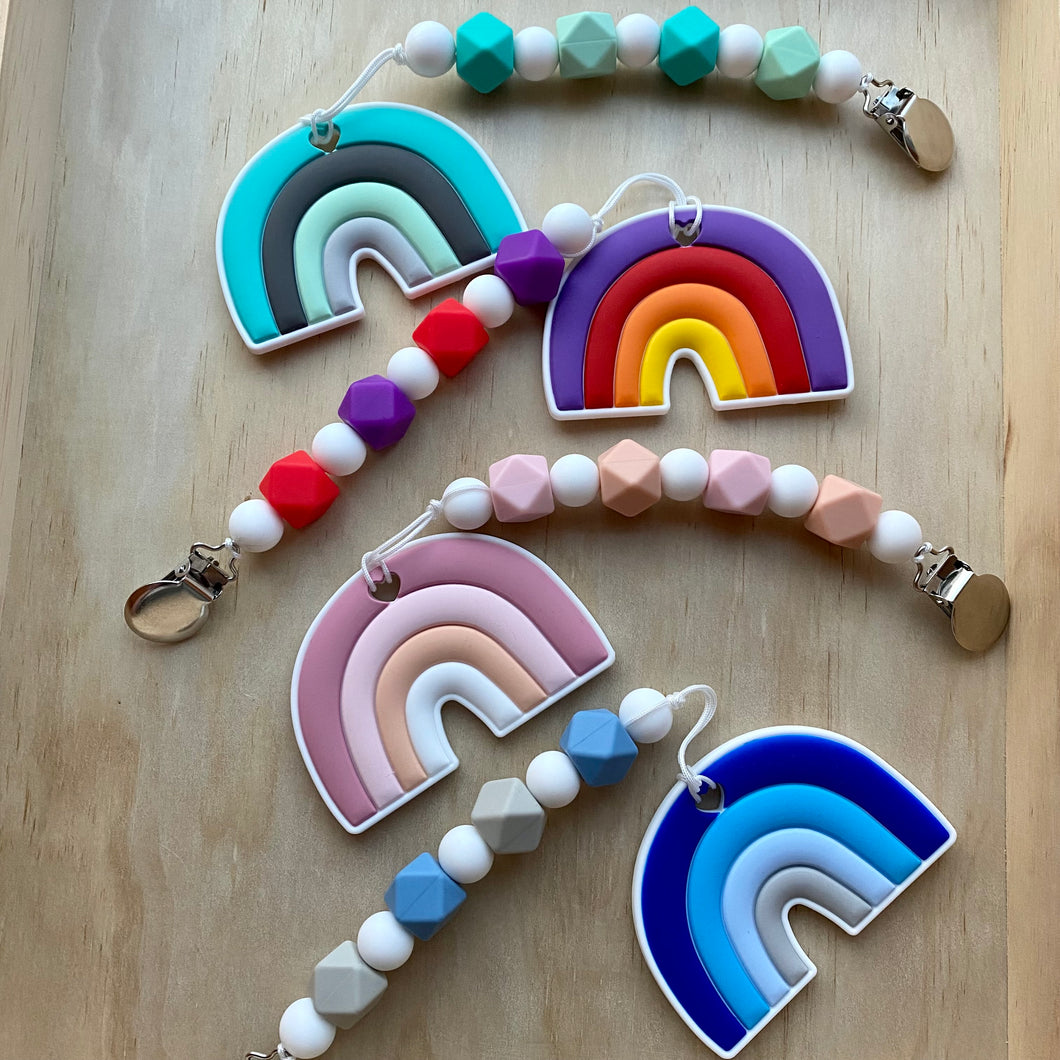 Rainbow Teether + Clip Set