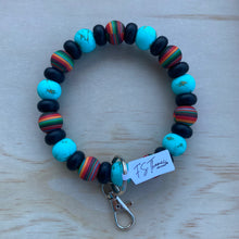 Load image into Gallery viewer, Turquoise Stone + Serape Key Ring
