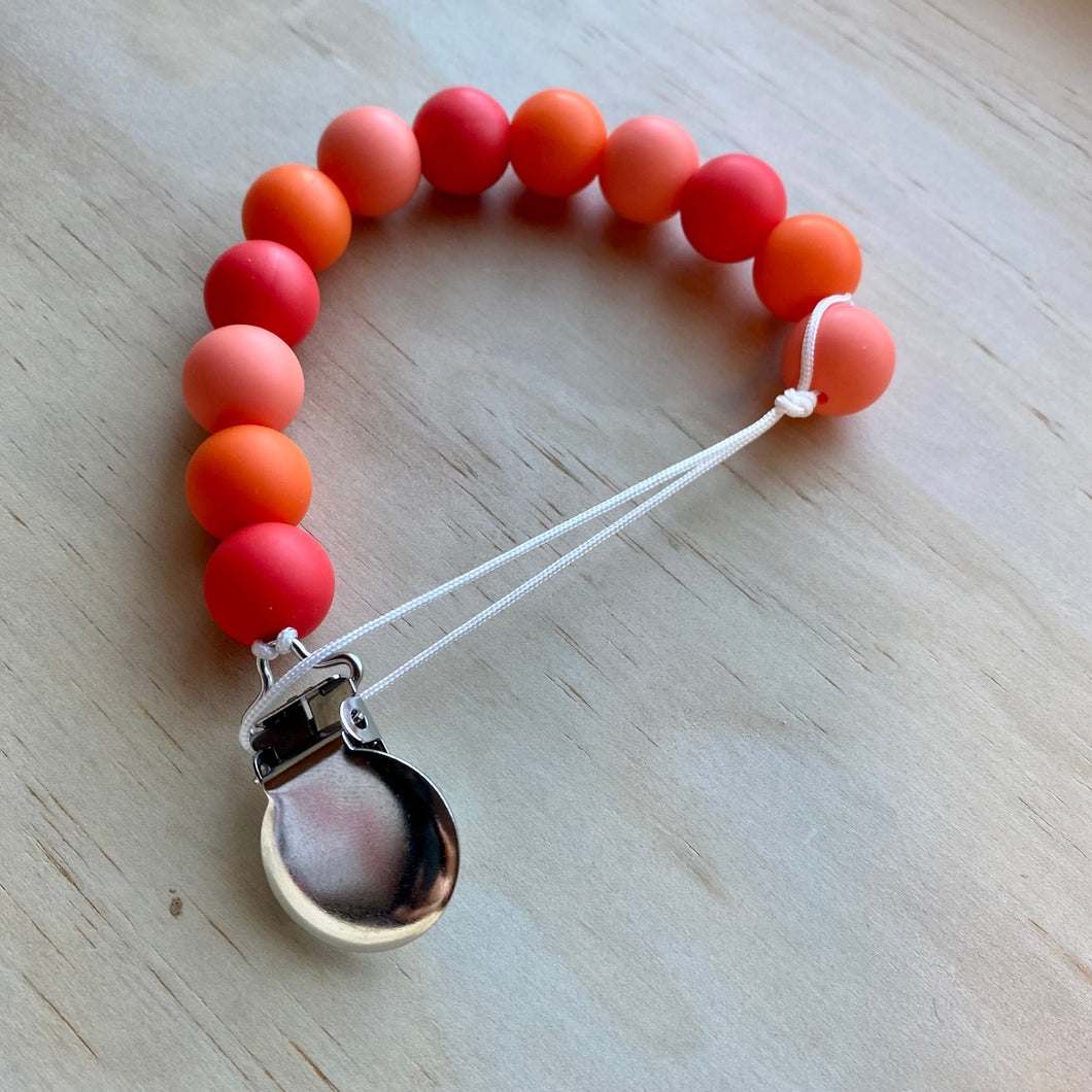 Orange Pacifier Clip